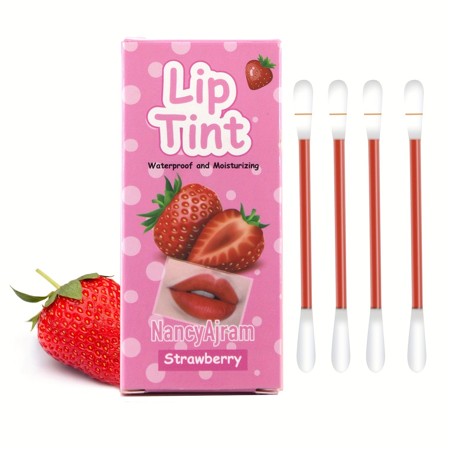 Mujeres brillo de labios portátil con sabor a fresa, uva, pitaya y granada