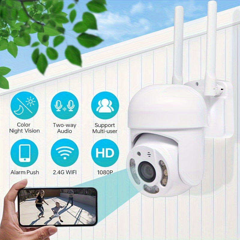 Outdoor WiFi Security Camera with Pan Tilt Auto Tracking Night Vision Two-Way Audio Waterproof CCTV