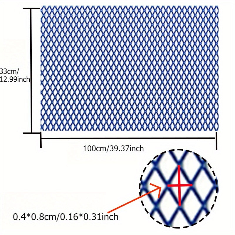 Herramienta universal de modificación de carrocería de vehículo, malla del parachoques delantero de aluminio con diamantes, rojo y azul