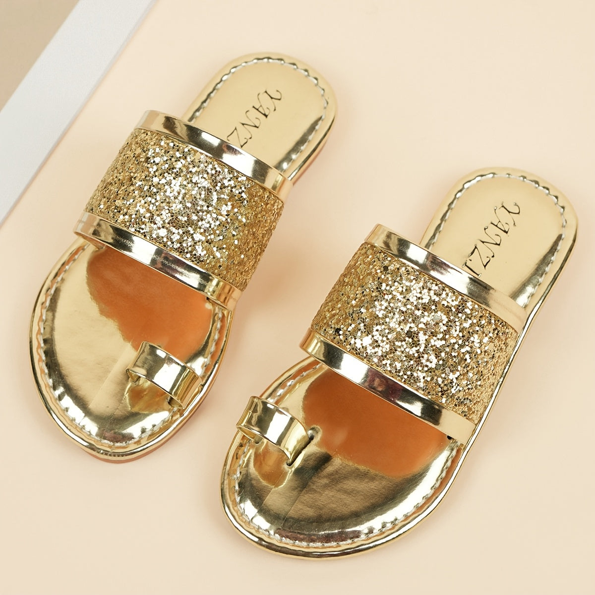 Детские летние уличные тапочки с пайетками, легкая повседневная обувь