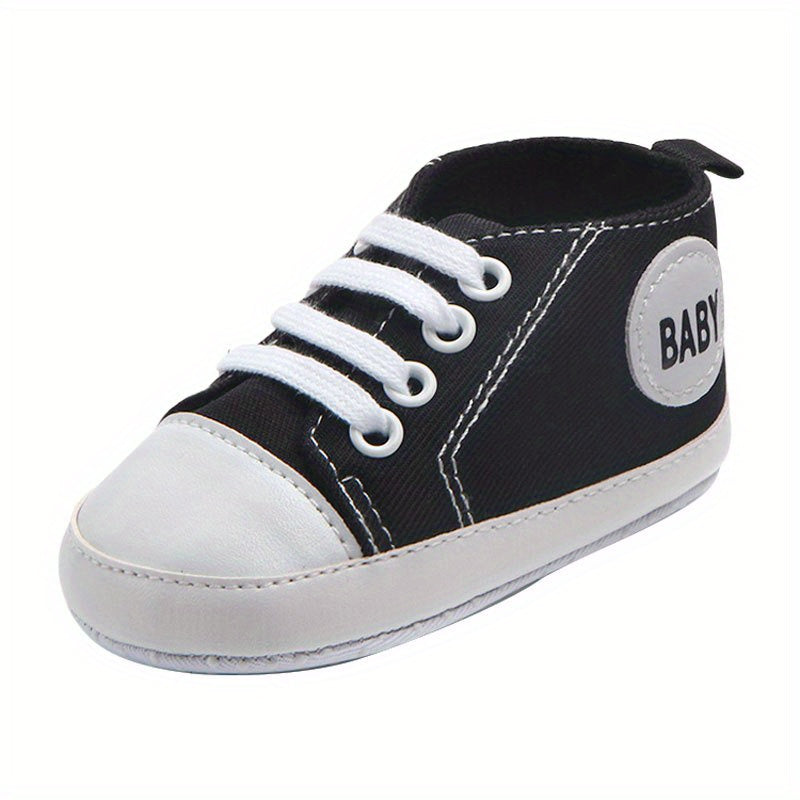 Baby Boys Canvas Sneakers Slip-On Red Fabric Indoor Outdoor Spring Fall