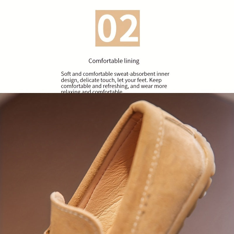 Kids Slip-On Loafers with Soft Fabric Upper Non-Slip Rubber Sole Breathable Lining All-Season