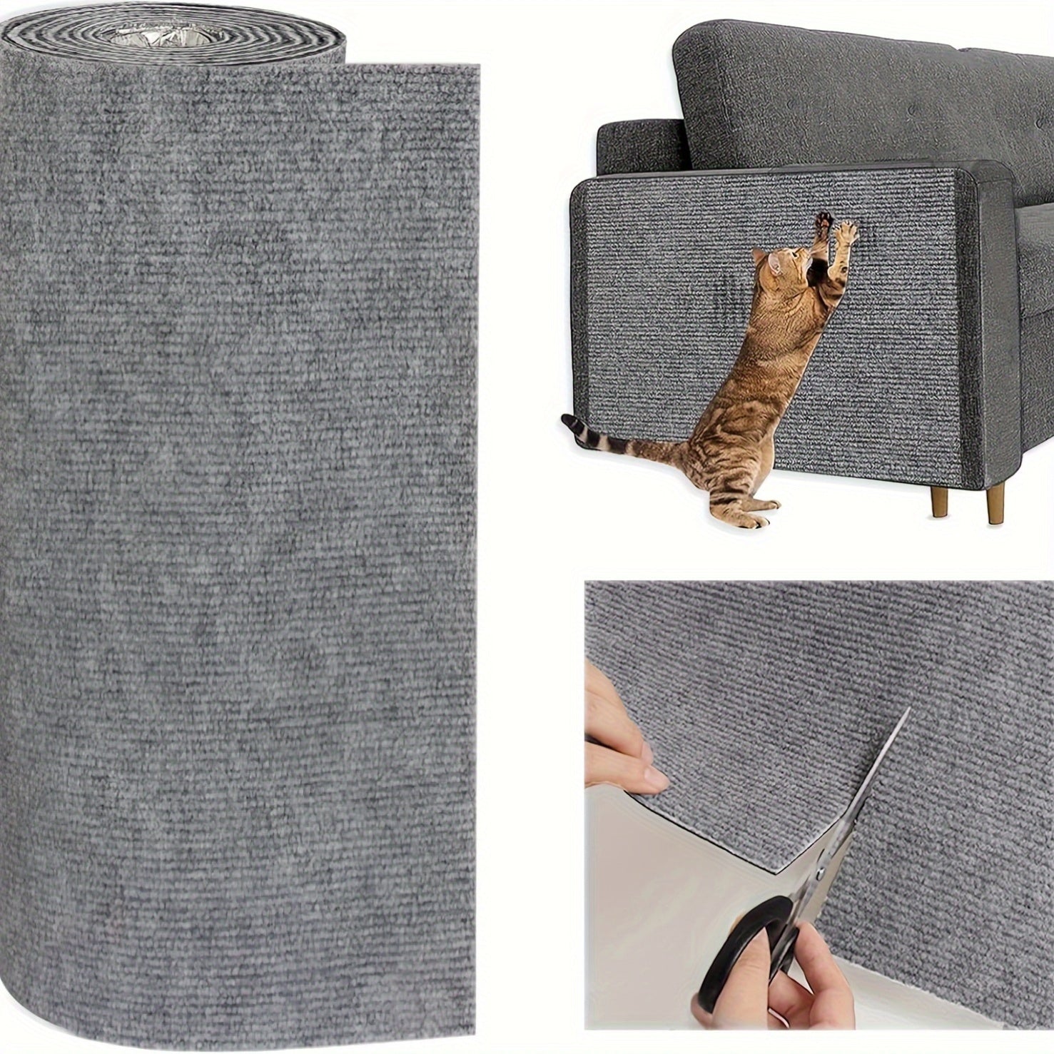 40x100cm Self-Adhesive Cat Scratch Guard Mat Furniture Protector Reusable Sofa Shield