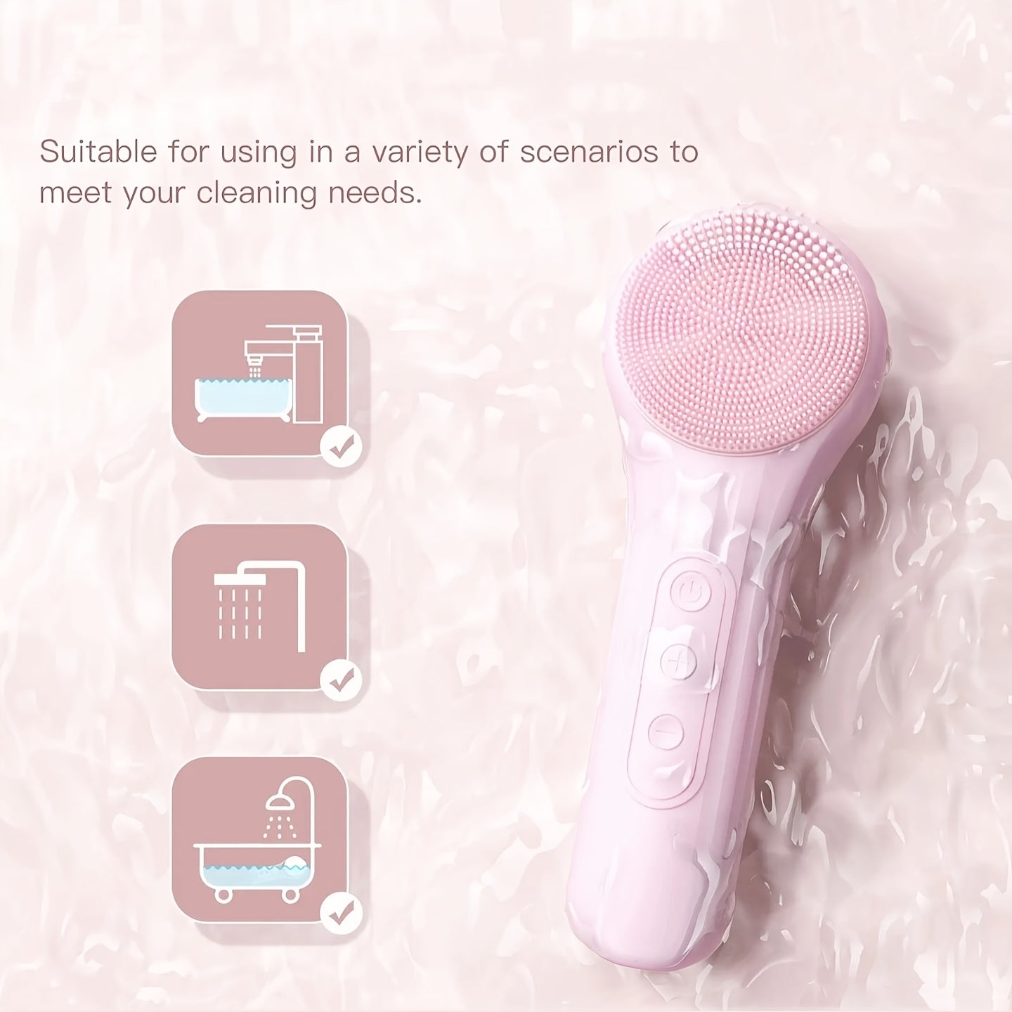 USB zaryadlash bilan qayta zaryadlanuvchi elektr yuz skrab cho'tkasi, barcha teri turlari uchun chuqur tozalash silikon tizimi, 600mAh litiy batareykasi, jonli sariq dizayn, Onalar kuni uchun ideal sovg'a yoki