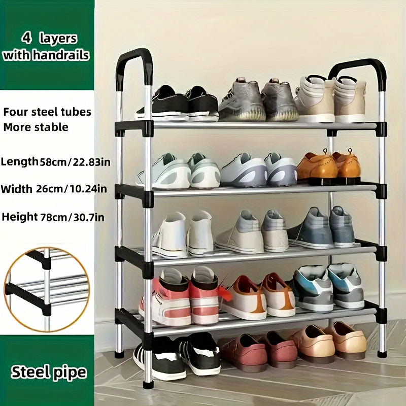 Multi-Layer Steel Shoe Rack for Entryway Bedroom and Living Room Storage