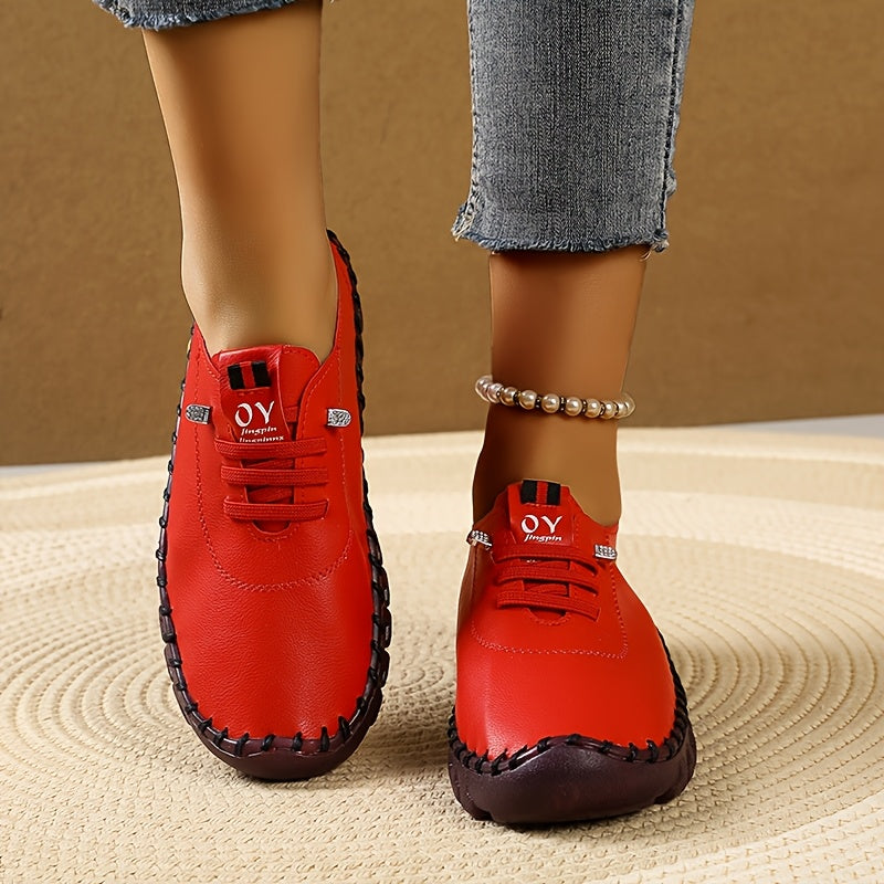 Women's Lace-Up Sneakers Breathable Soft Sole Casual Shoes Multi-Color