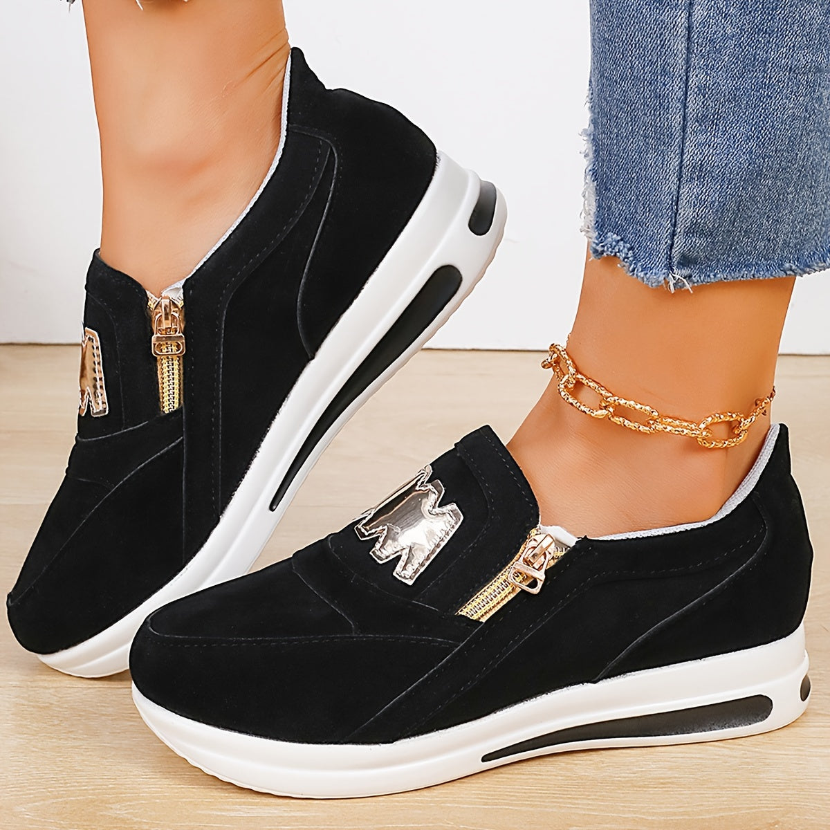 Women's Slip-On Low Top Walking Shoes Casual Sneakers with Non-Slip TPU Sole
