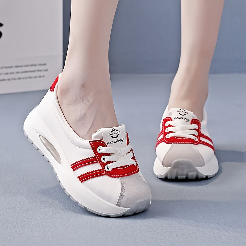 Women's Casual Low Top Sneakers Fabric Inner All-Season White