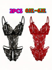 Туалет для женщин plus size с цветочным кружевом, с вырезами и прозрачной тканью