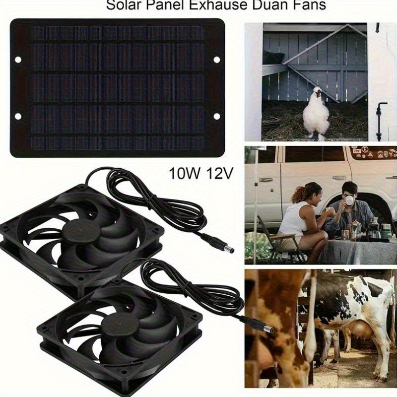 Solar Powered Ventilation Fan Kit for Chicken Coops Greenhouses Sheds Pet Rooms