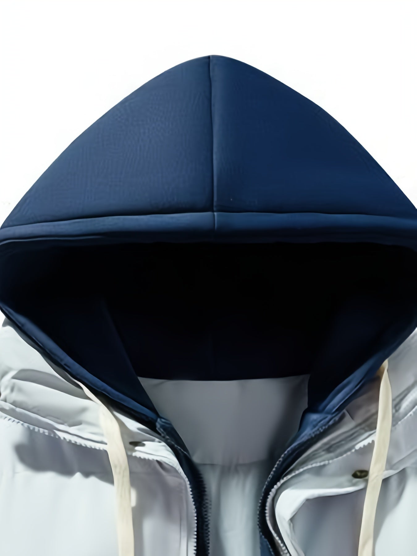 Women's Winter Hooded Jacket Polyester White Navy Blue Cold Weather Coat