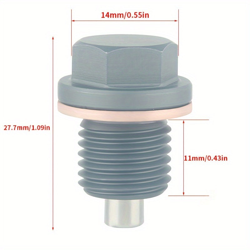 Tapón de drenaje magnético de aluminio M14x1.5 con junta de aplastamiento para vehículos