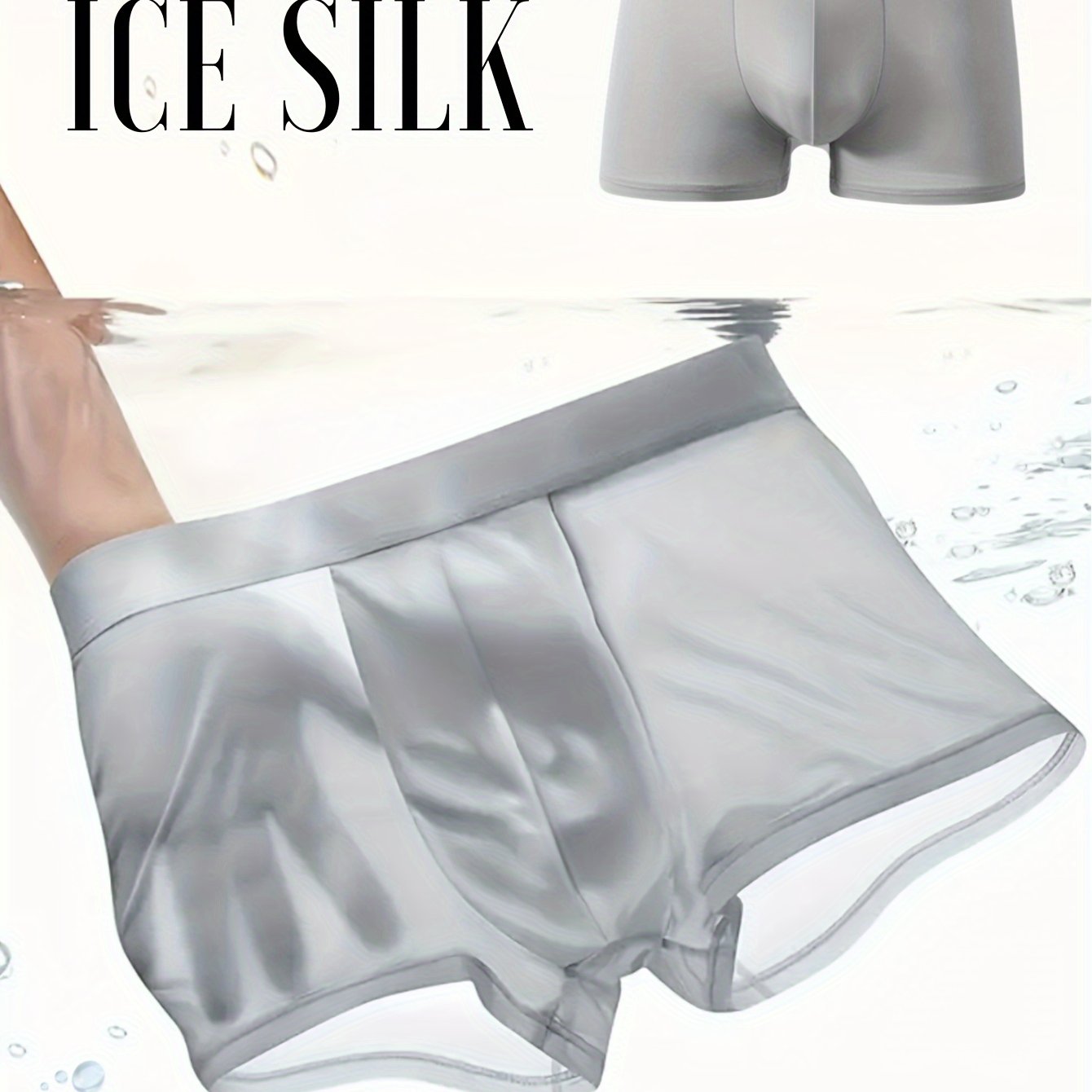 Boxers de hielo para hombre, transpirables, elásticos, suaves, cómodos, con cinturilla elástica