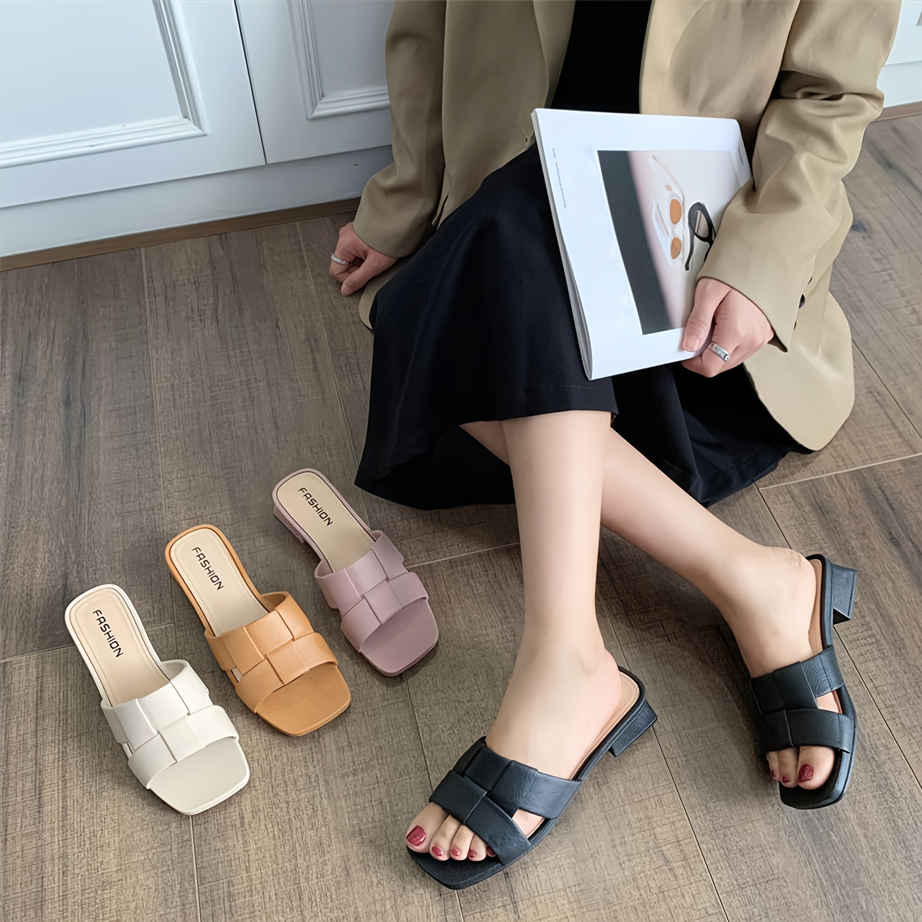 Women's Summer Slip-On Sandals Lightweight EVA Open-Toe Beach Shoes