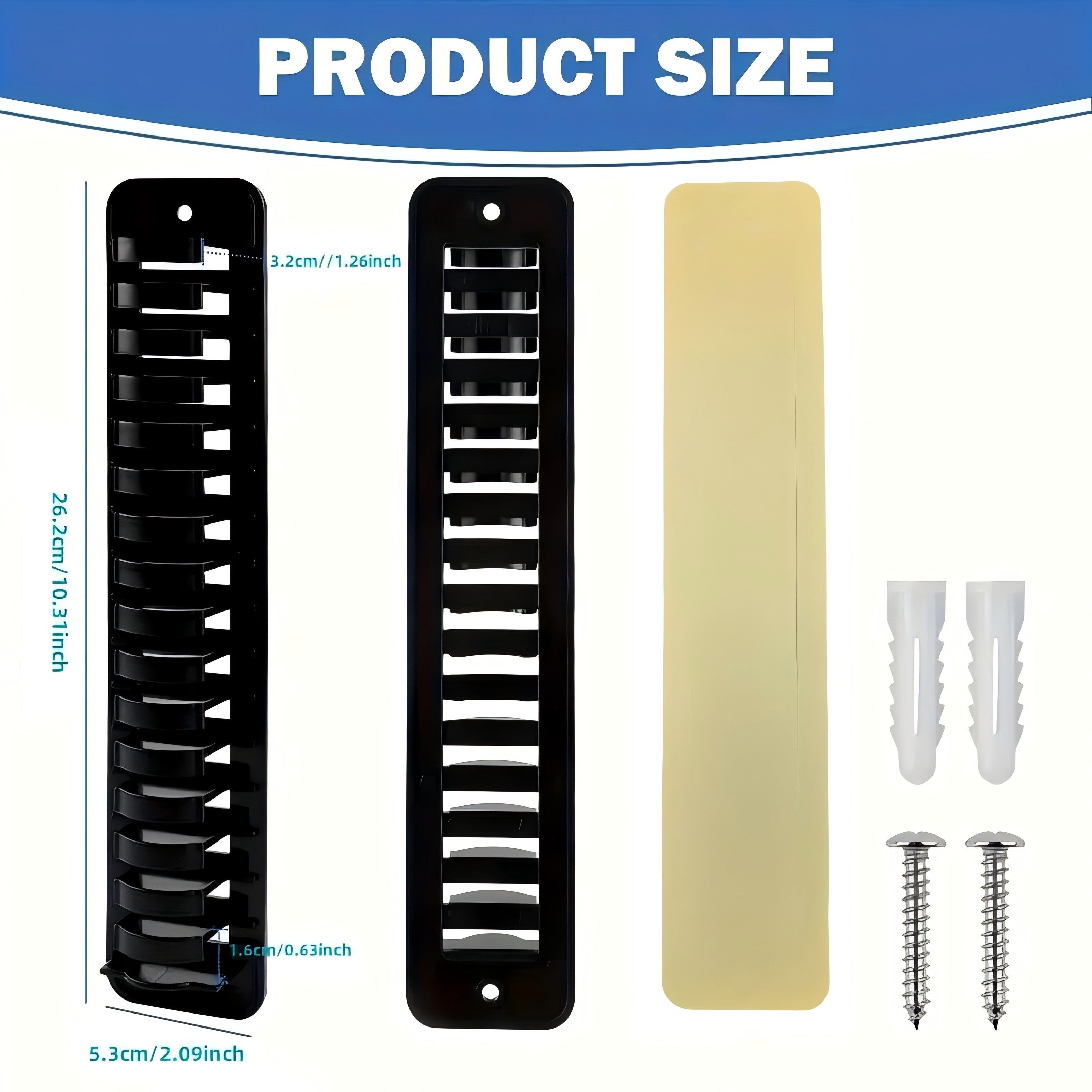 Qora devor uchun shkaf uchun shlyapa tashkilotchisi, yopishqoq va ikki tomonlama osish usuli bilan