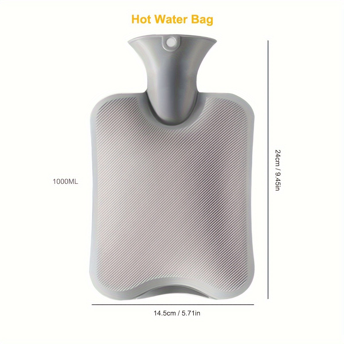 Large 1000ml Hot Water Bottle with Fleece Cover for Cozy Warmth
