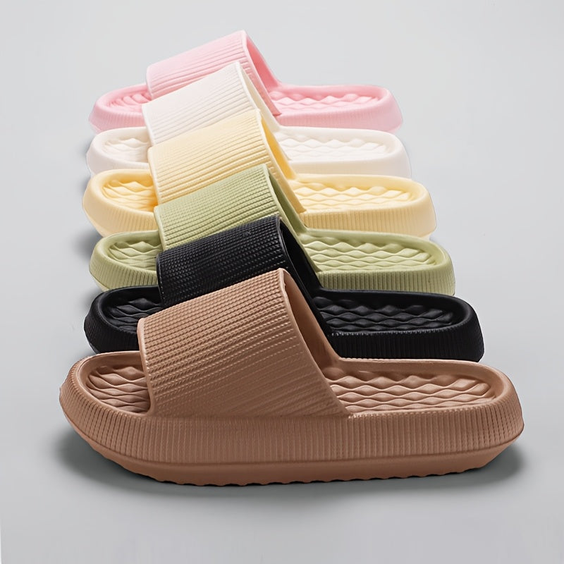 унисекс полосатые EVA шлепанцы слайдеры повседневные нескользящие для ванной