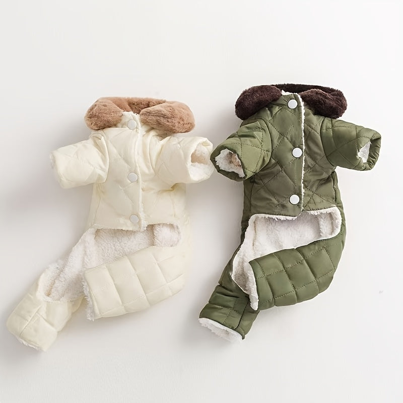 Dog Jumpsuit All-Season Plush Lined for Small to Large Breeds