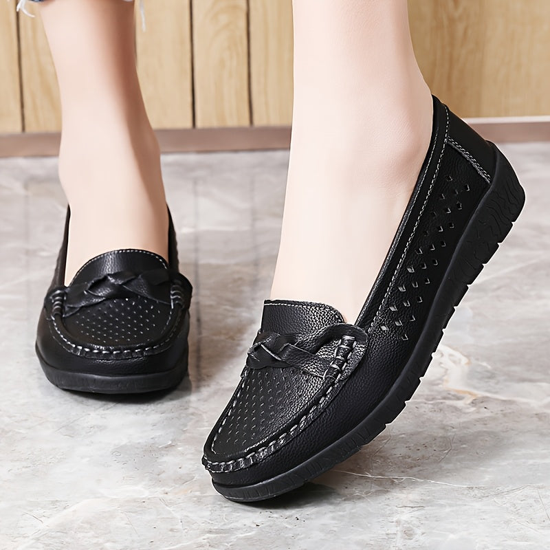 Ayollar uchun nafas oluvchi sintetik slip-on kundalik sport poyabzali, past top yozgi poyabzal