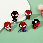 Set of 6 Marvel Spider-Man Enamel Brooch Pins Cartoon Anime Alloy Metal Fashion Accessories for Clothing and Backpacks