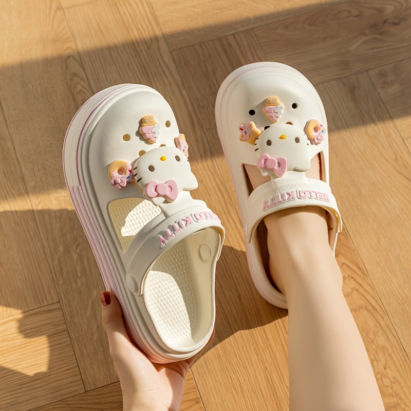 Kids Water Shoes for Boys and Girls Cartoon Pattern Low Top EVA Slip-On Casual Beach Footwear