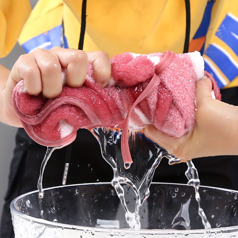 Coral Velvet Striped Hand Towel Microfiber Quick-Drying Bathroom Kitchen