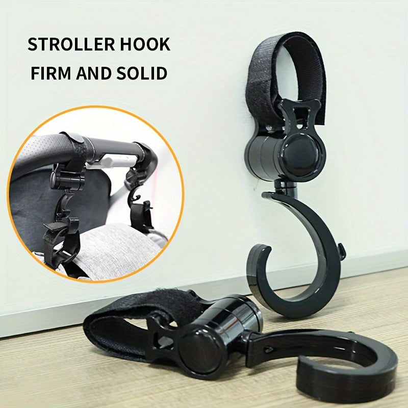 360° Stroller Hooks for Diaper and Shopping Bags Compact Durable Design