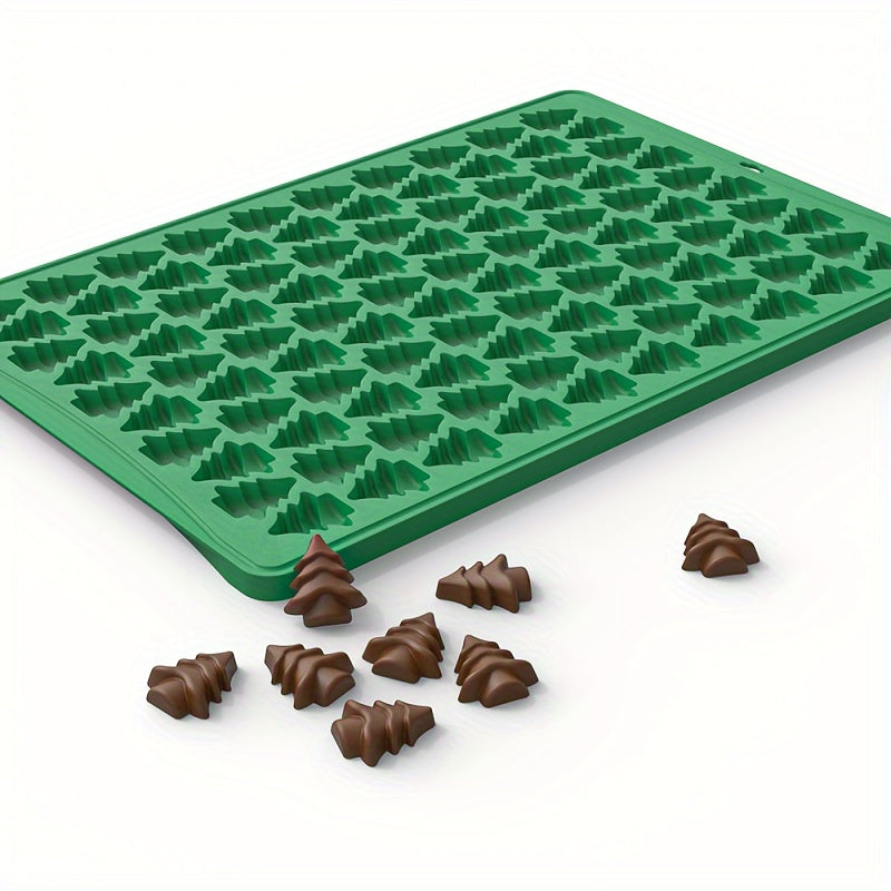 Mini Christmas Tree Chocolate Mold 100 Cavity Silicone for Candy and Fondant
