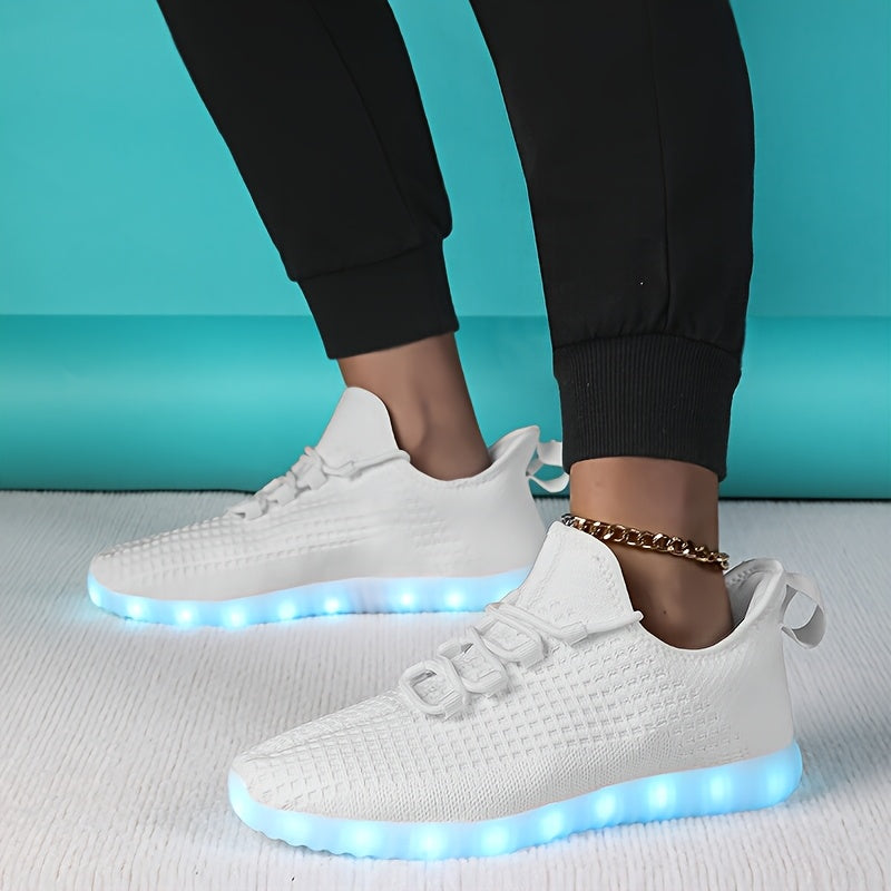 Women's Casual LED Light-Up Sneakers USB Rechargeable Glow-in-the-Dark Athletic Shoes