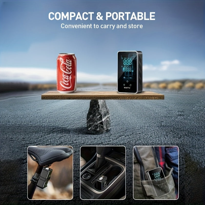 USB Rechargeable High-Pressure Air Pump for Cars Bikes Inflatables with 4000mAh Battery