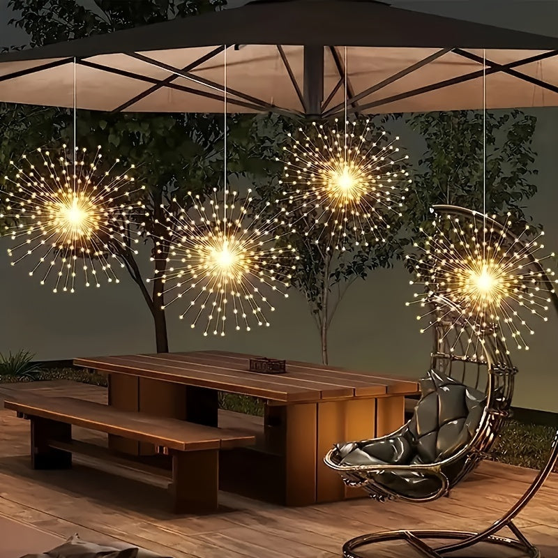 Dimmable LED Firework String Lights Water Resistant Wall Mount Outdoor Garden Decoration 180-360 LEDs