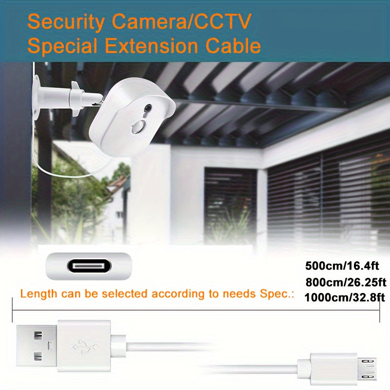 USB Type-C Camera Power Cable 5m 8m 10m Indoor Outdoor Surveillance Accessories