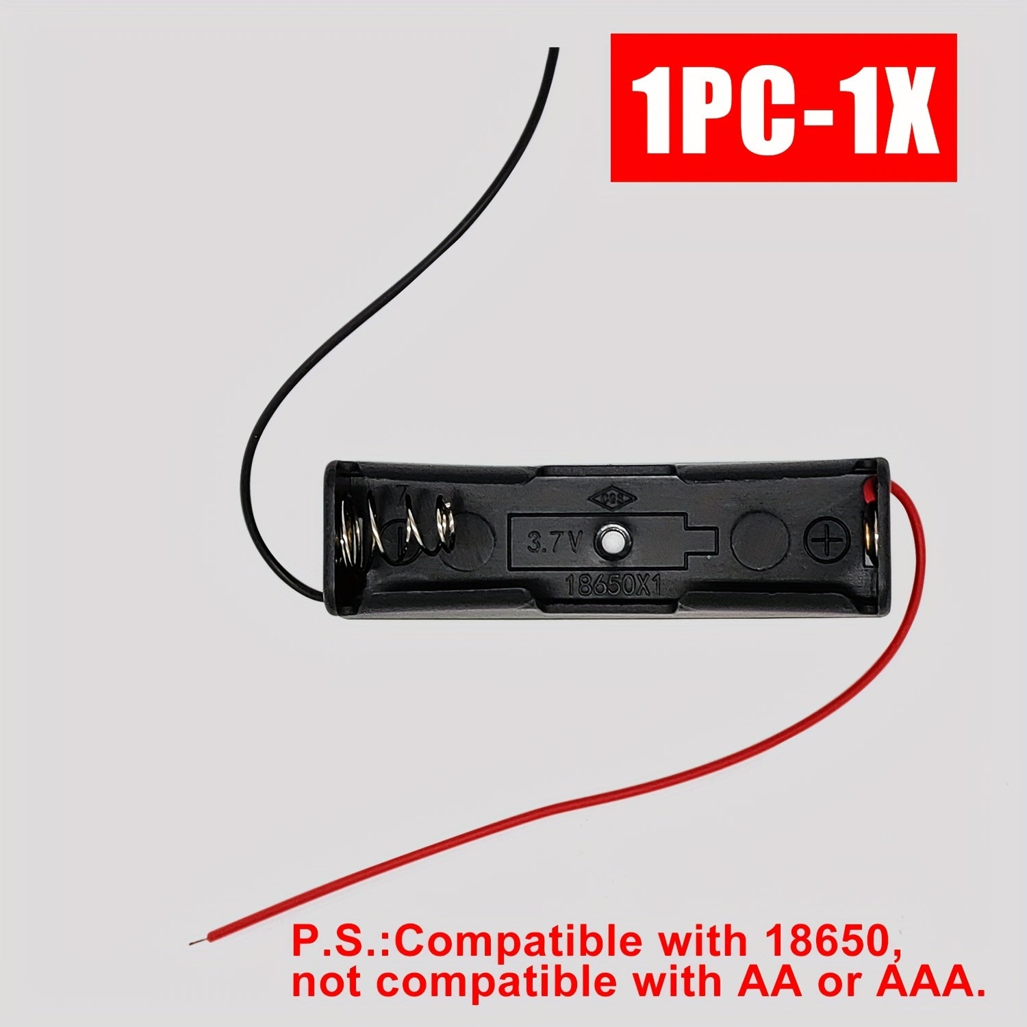 Lithium Battery Storage Box for 18650 Cells Battery Holder with Leads