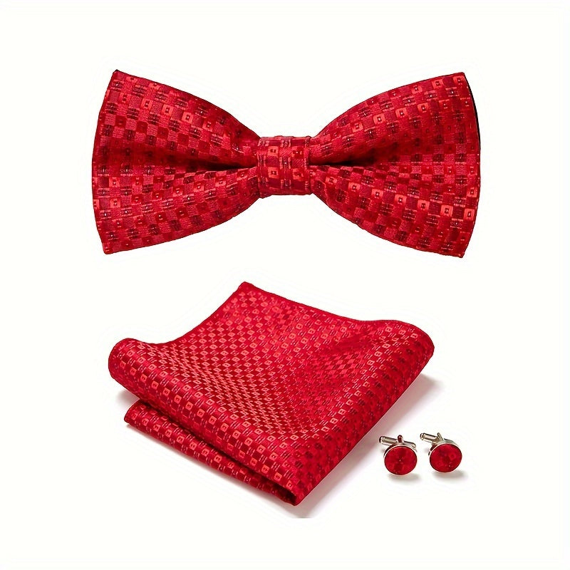 Men's Blue Polyester Tie and Pocket Square Set Floral Pattern for Formal Events