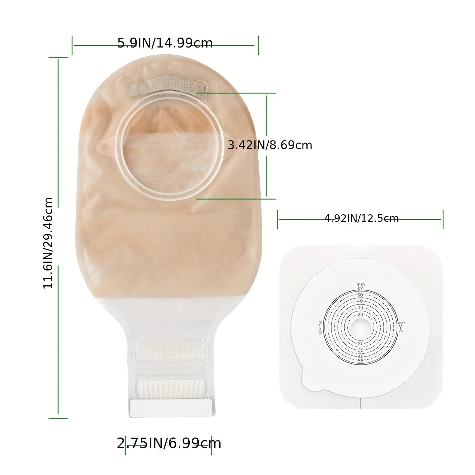Two-Piece Colostomy Bags for Ileostomy Stoma Care Water-Resistant Non Woven