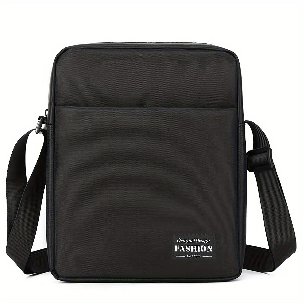 Men's Black Polyester Crossbody Bag for Outdoor and Business Travel