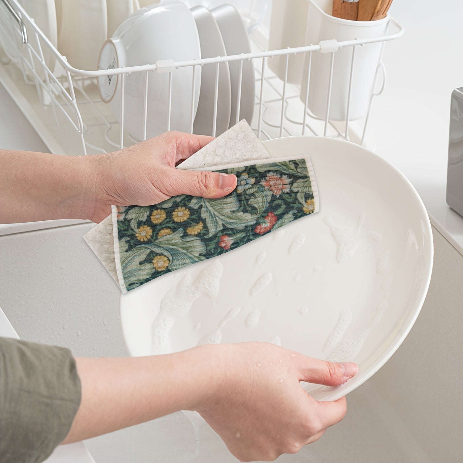 Set of 4, 8, or 16 Reusable Swedish Dishcloths for Kitchen Absorbent Cleaning