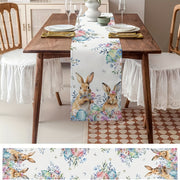 Polyester Easter Table Runner with Bunny and Egg Pattern for Holiday Parties