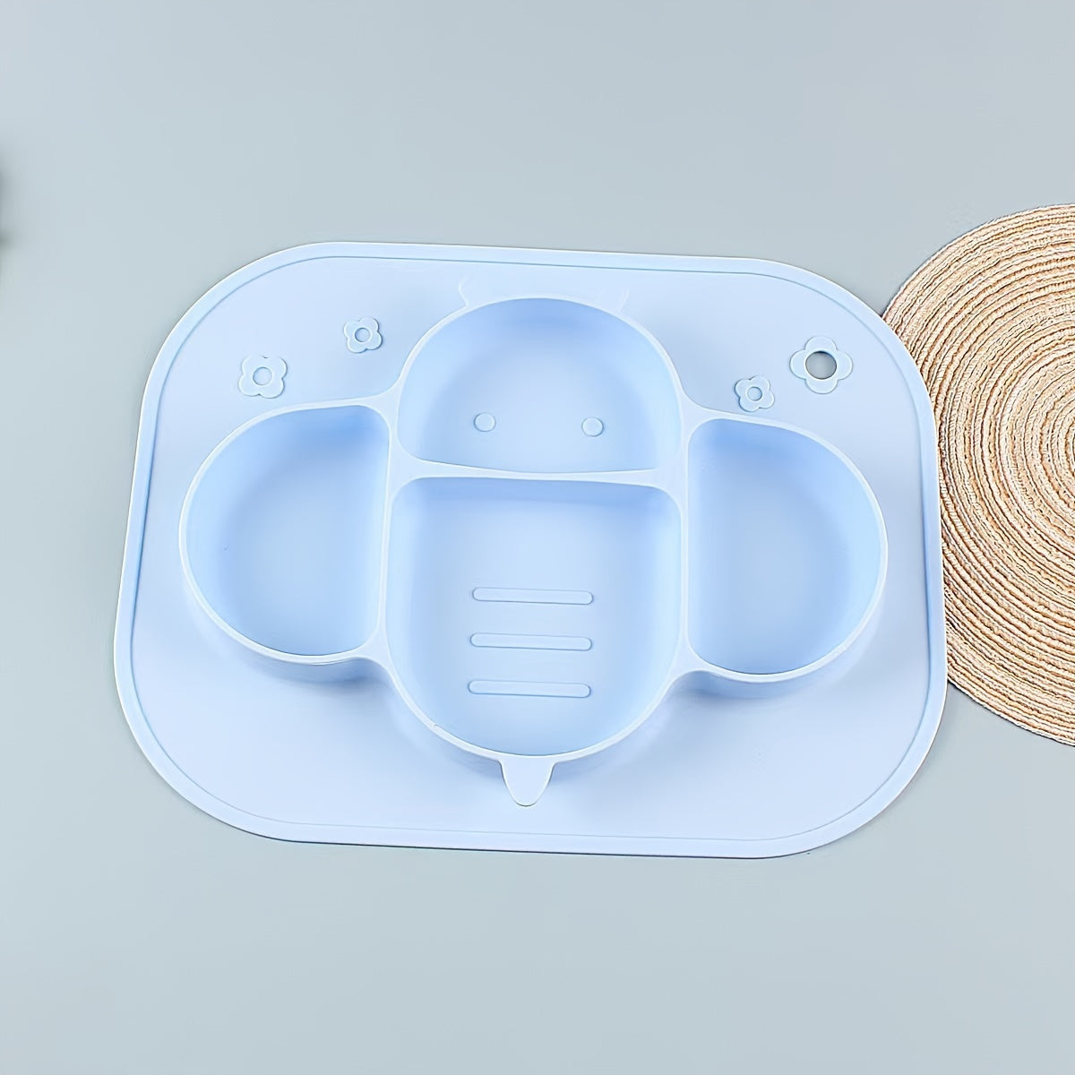 Children's Silicone Dinner Plate with Animal Patterns, High Temperature Resistant, Easy to Clean