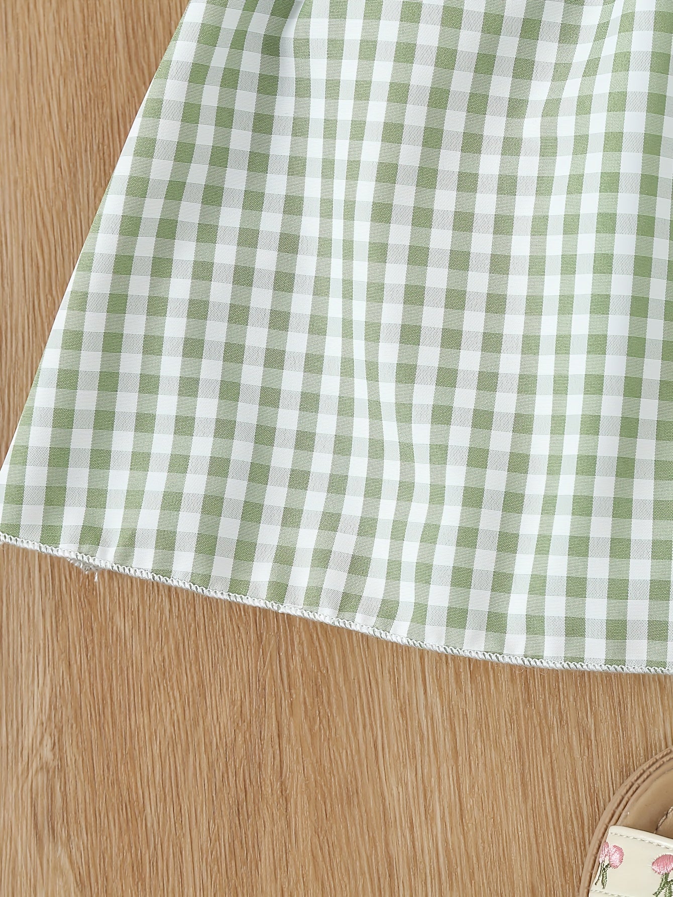 Kids' Summer Plaid Dress with Ruffle Sleeves for Children