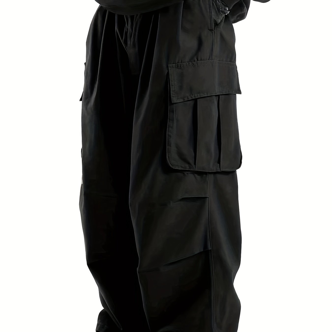 Men's Cargo Pants with Multiple Flap Pockets Loose Fit Casual Outdoor Work Polyester