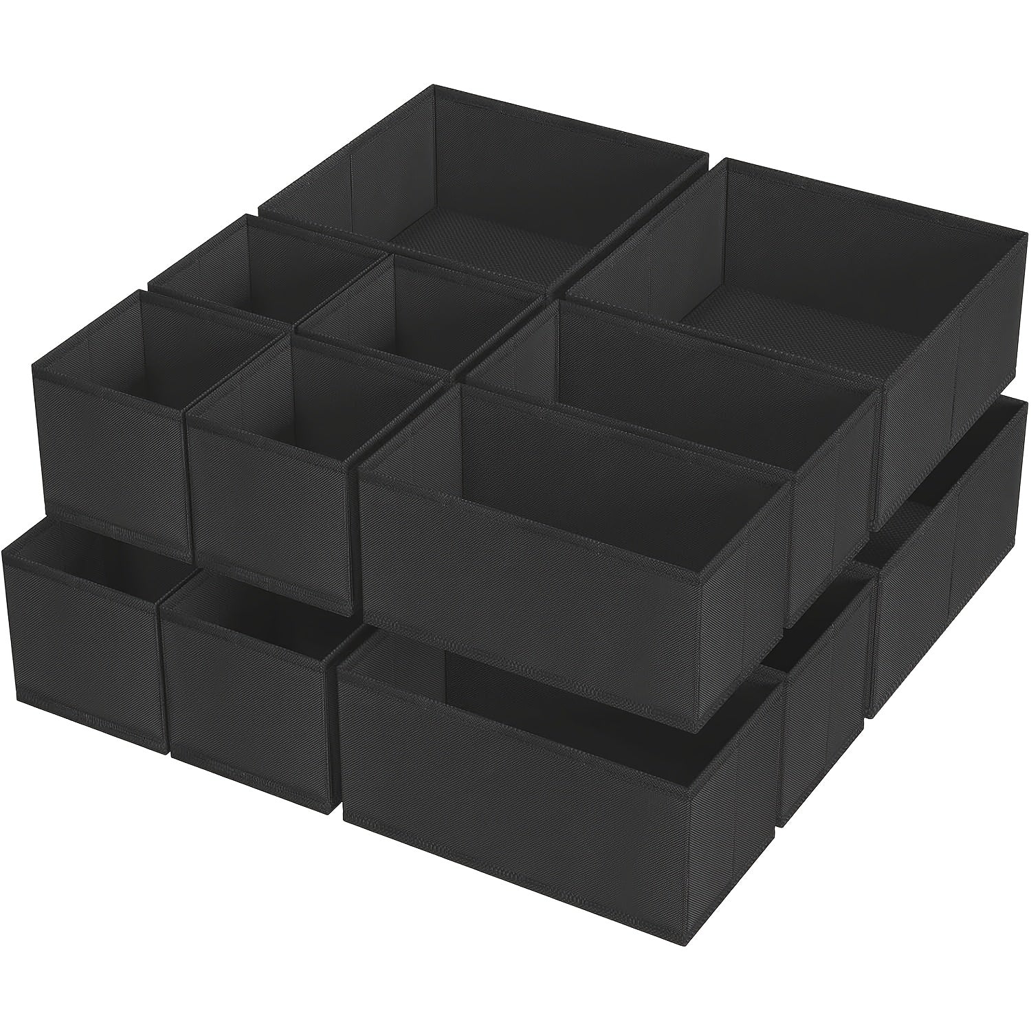 6-Piece Fabric Drawer Organizer Set Foldable Weather-Resistant Storage Bins for Home Organization