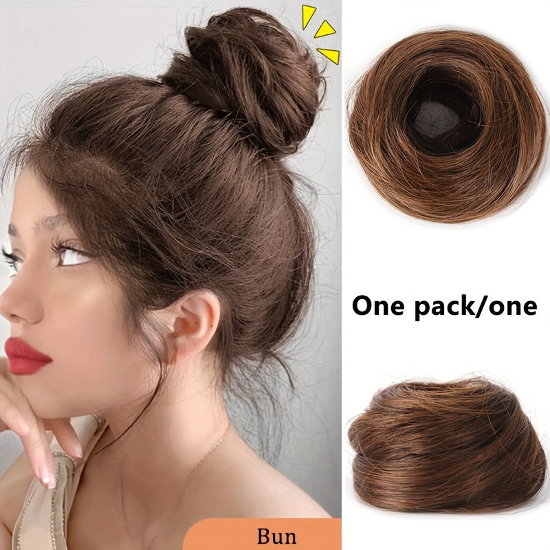 Women's Synthetic Straight Hair Bun Hairpiece Natural Look All Ages