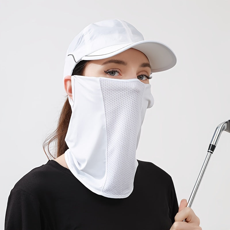 Yozgi Viskozasidan Qilingan Osma Quloq Maskasi, To'liq Yuz va Uzoq Bo'yin Himoyasi Uchun Bahor Dizayni, Velosipedda, Sayohatda, Plyajda yoki Golf O'ynashda UV Himoyasi Uchun Ideal.