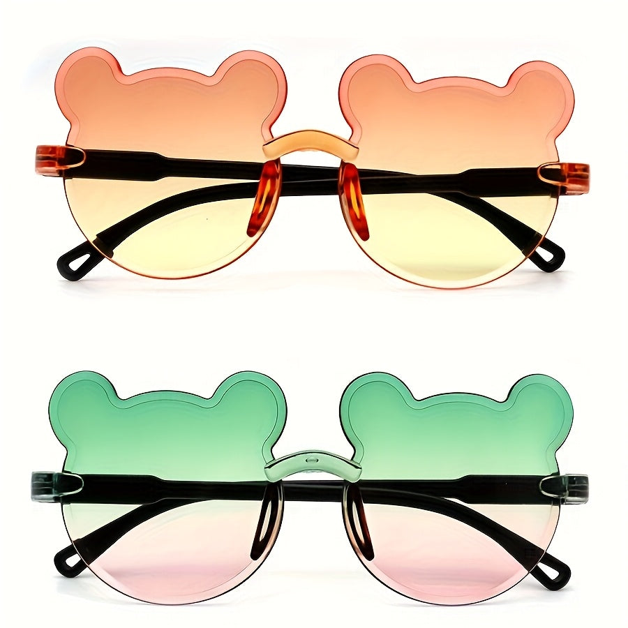 Teen Fashion Glasses with Bear Ears, Mixed Color PC Frames for Holidays