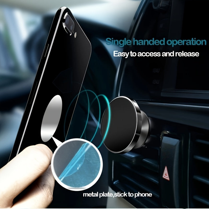Universal Magnetic Car Phone Holder Mount for Smartphones, Adjustable, Compact