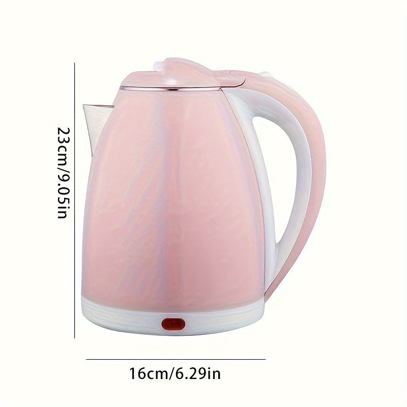 Stainless Steel Electric Kettle White Portable Double Layer Fast Boiling