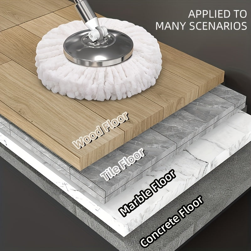 Aylanuvchi mopu uchun almashtirish boshliqlari, 3 ta to'plam. Ushbu 360° aylanuvchi mop boshliqlari polni tozalash uchun mo'ljallangan, quruq va nam mop matolari ham kiritilgan. Tozalash oson va tozalash vositalaringizga zarur qo'shimcha.