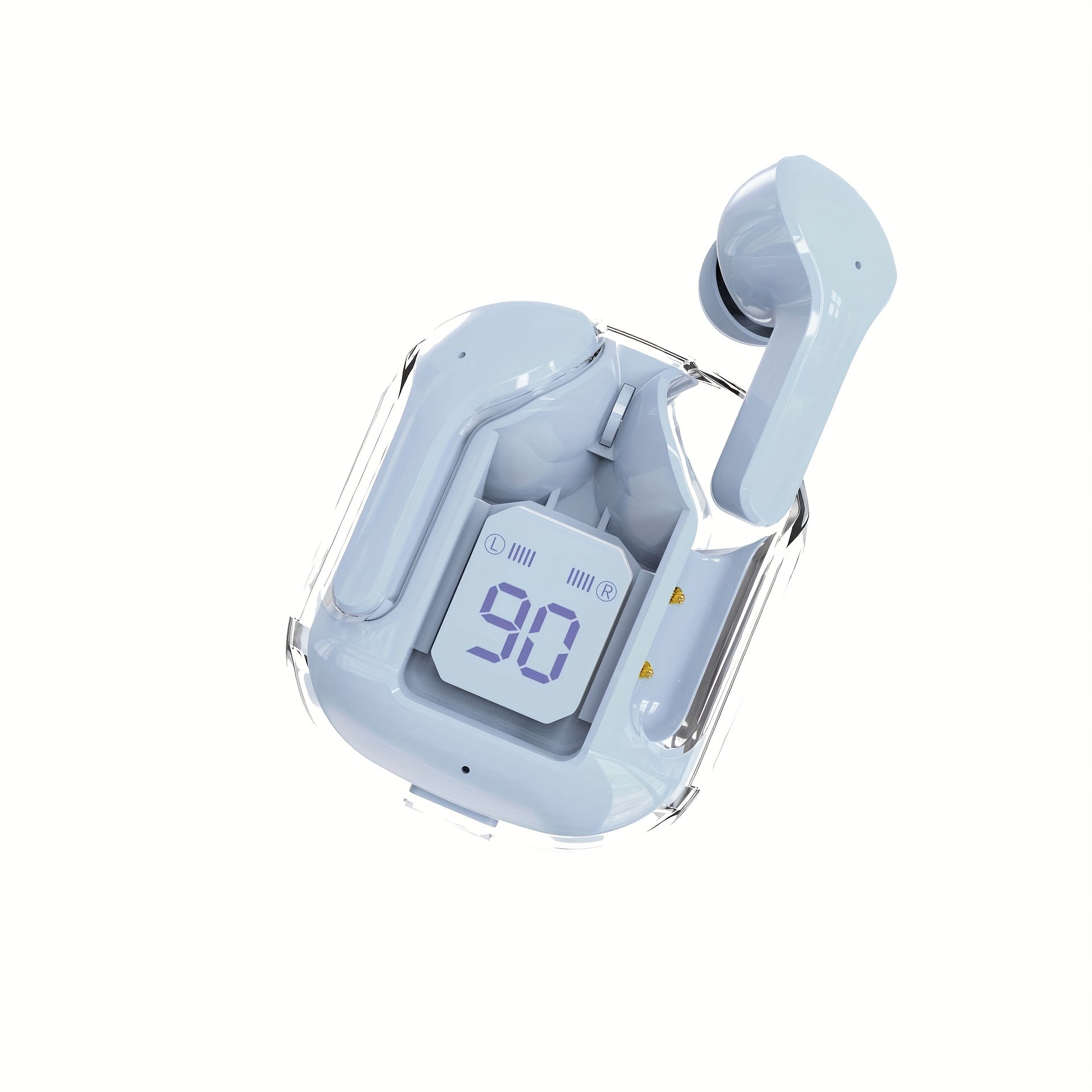 Shaffof Dizayn LED Simsiz Quloq ichidagi Quloqchinlar, Tegishli Ovoz Boshqaruvi, Past Kechikish, Uzoq Batareya Hayoti, Kiymasi Qulay, USB Zaryadlash, Type-C Porti, Kondensator Mikrofon, Ochiq Orqa