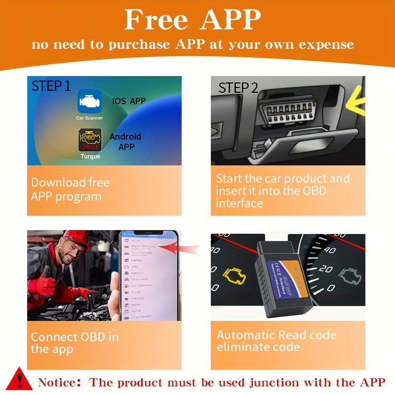 Wireless OBD2 Scanner for Cars with Full Data Analysis and Emissions Testing for Android and iOS